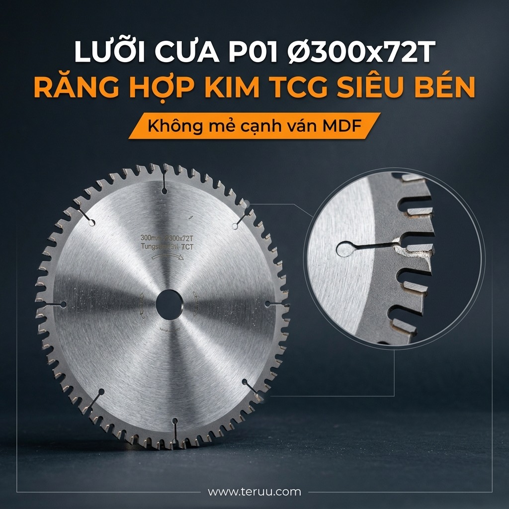 P01 Lưỡi cưa chính cắt ván MDF/MFC Ø300×72T