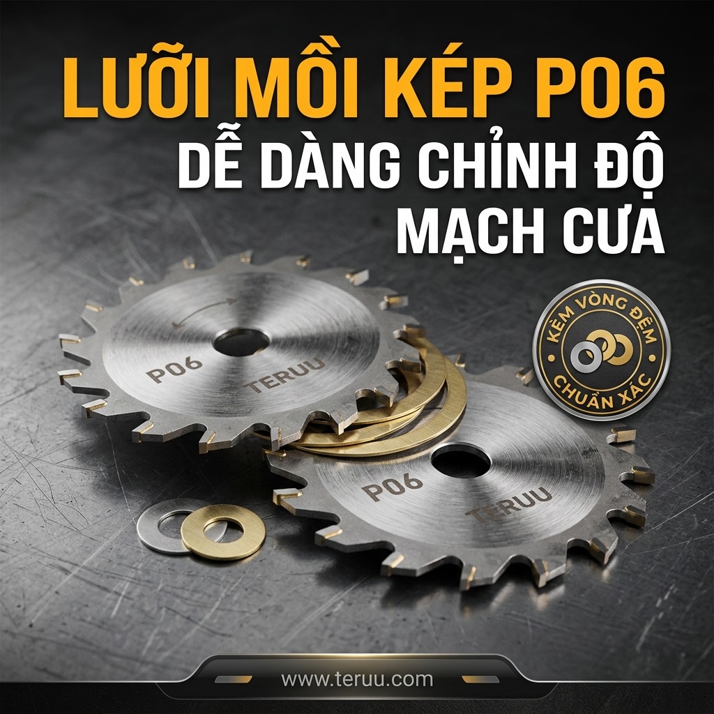 P06 Lưỡi cưa mồi kép 2 mảnh điều chỉnh bề rộng