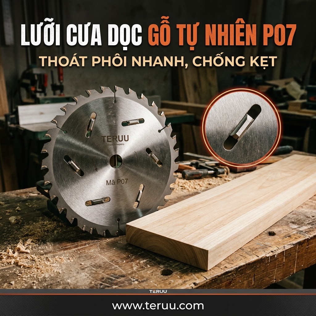 P07 Lưỡi cưa dọc gỗ tự nhiên có răng cạo phôi