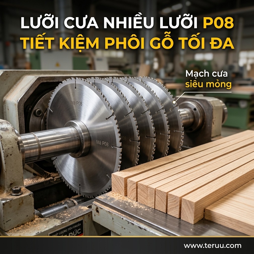 P08 Lưỡi cưa nhiều lưỡi mạch mỏng tiết kiệm gỗ