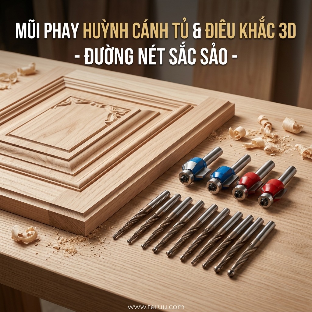 P28 Mũi phay huỳnh cánh tủ & điêu khắc 3D